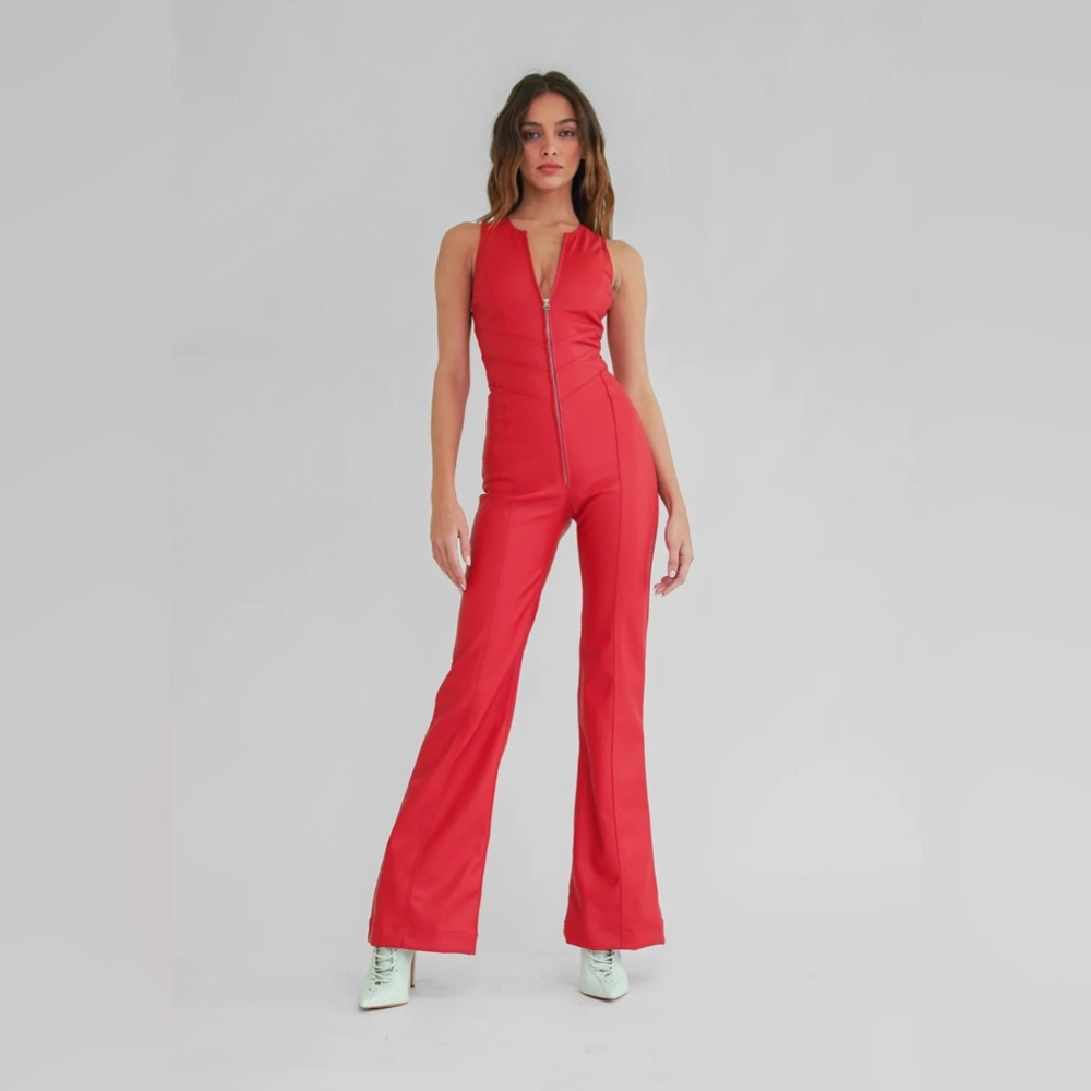 Revice Hollywood Heartthrob Red Jumpsuit Size S NWT